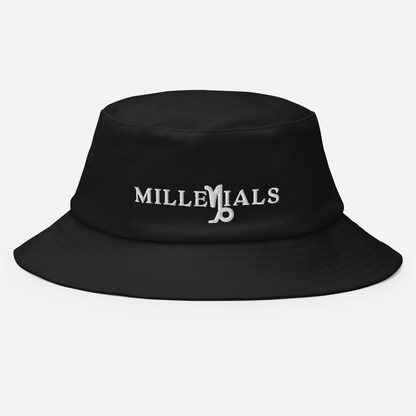 Millenials Bucket Hat White Letters