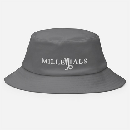 Millenials Bucket Hat White Letters